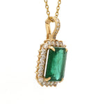 Emerald Octagon Diamond Pendant