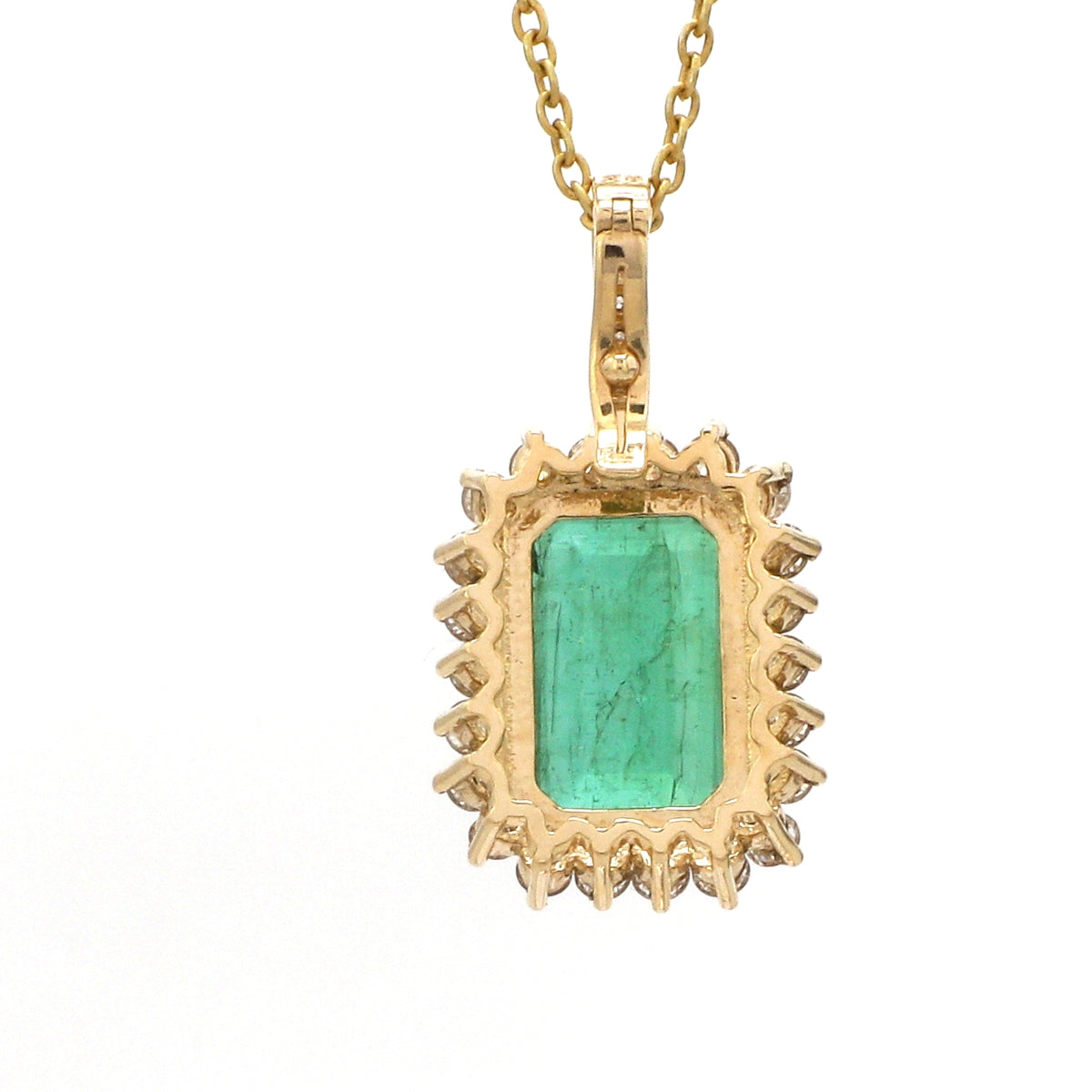 Emerald Octagon Diamond Pendant
