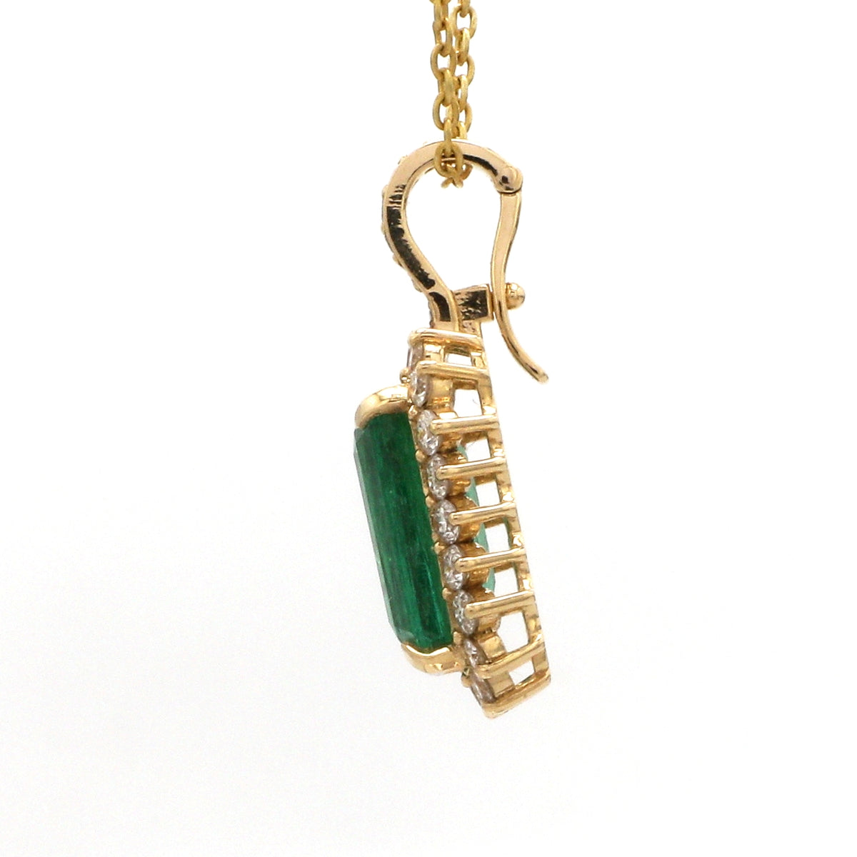 Emerald Octagon Diamond Pendant