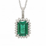 Emerald Octagon Diamond Pendant