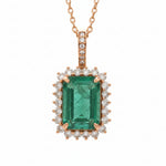 Emerald Octagon Diamond Pendant