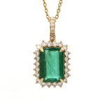 Emerald Octagon Diamond Pendant
