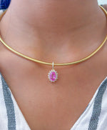 Pink Sapphire Diamond Pendant