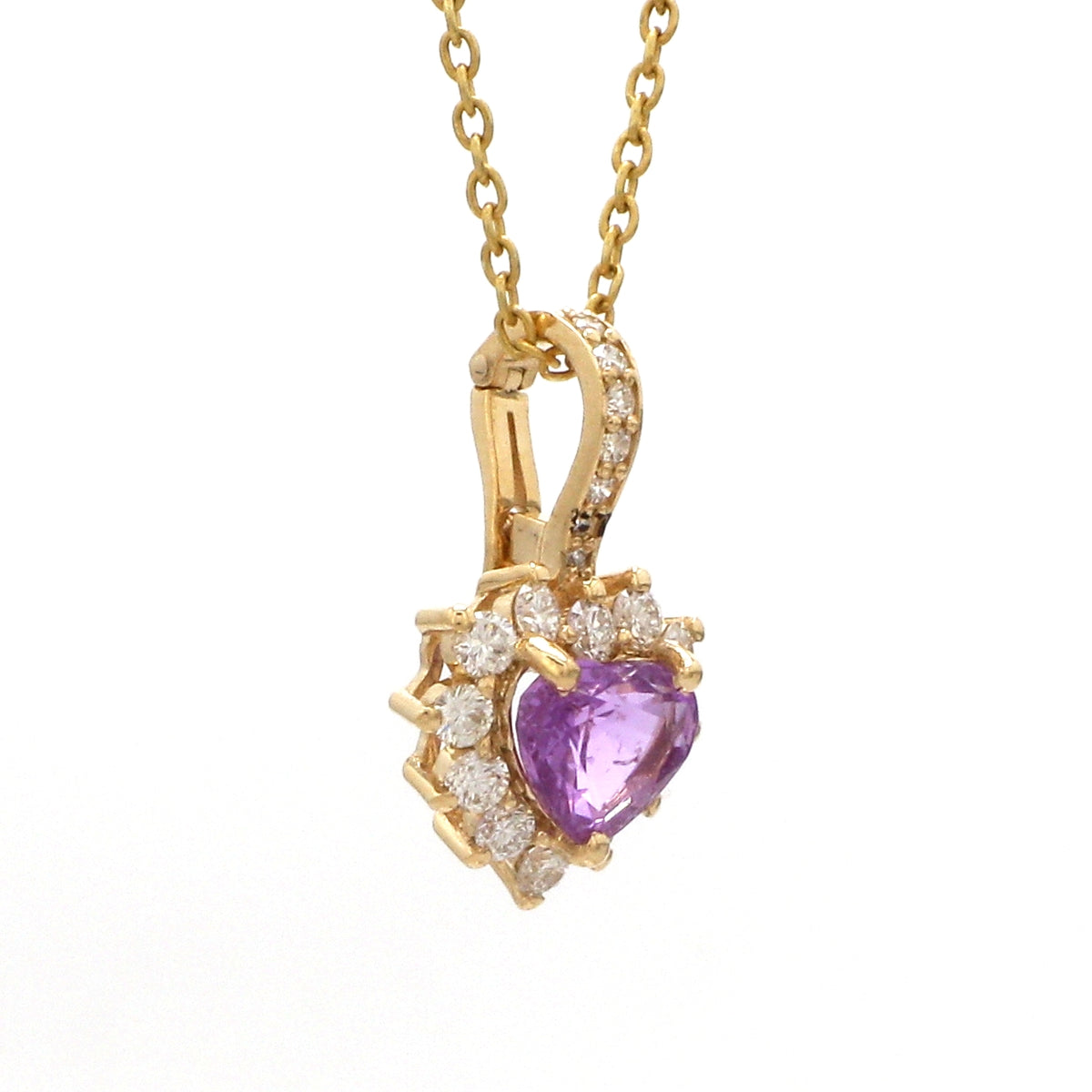 Diamond Pink Sapphire Pendant
