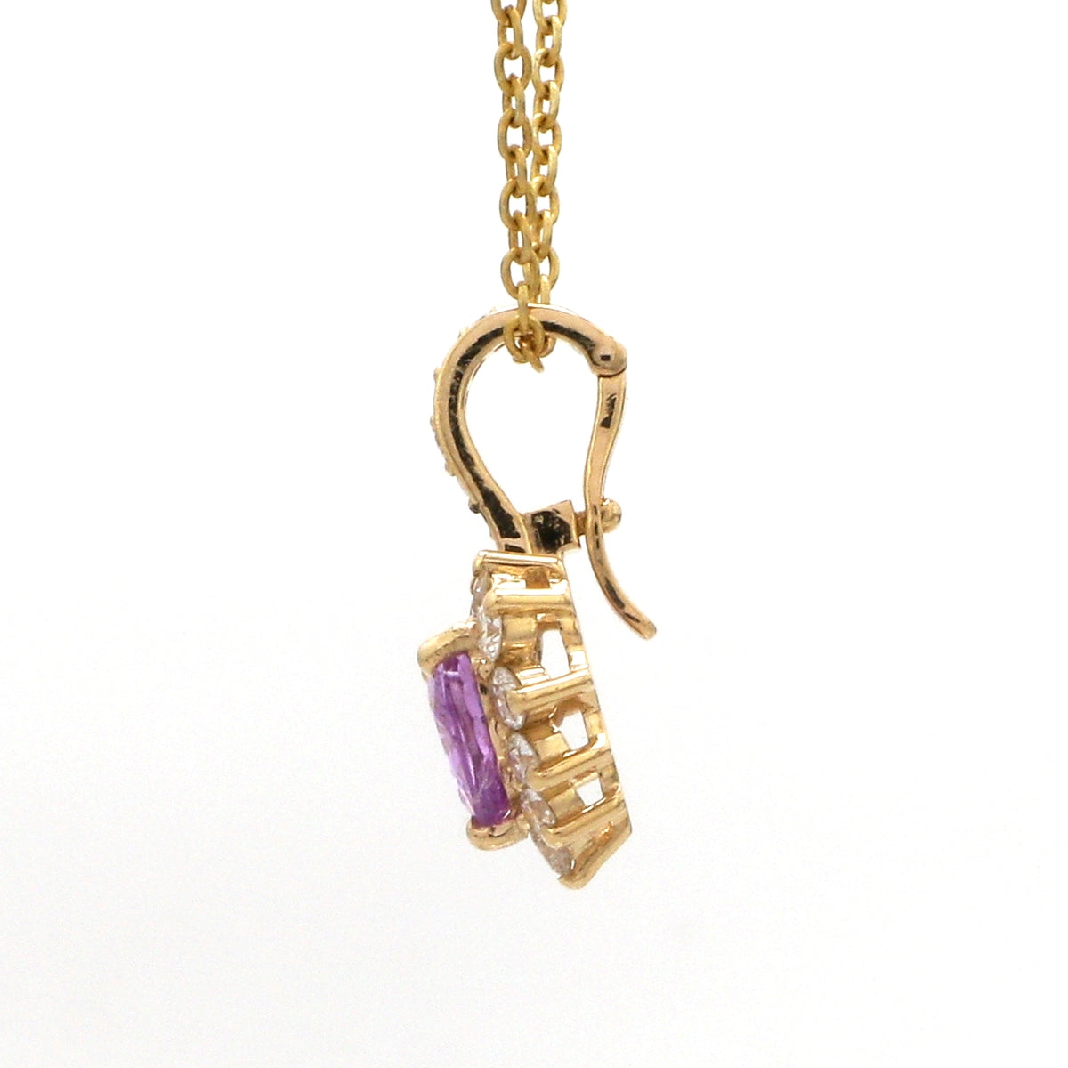 Diamond Pink Sapphire Pendant