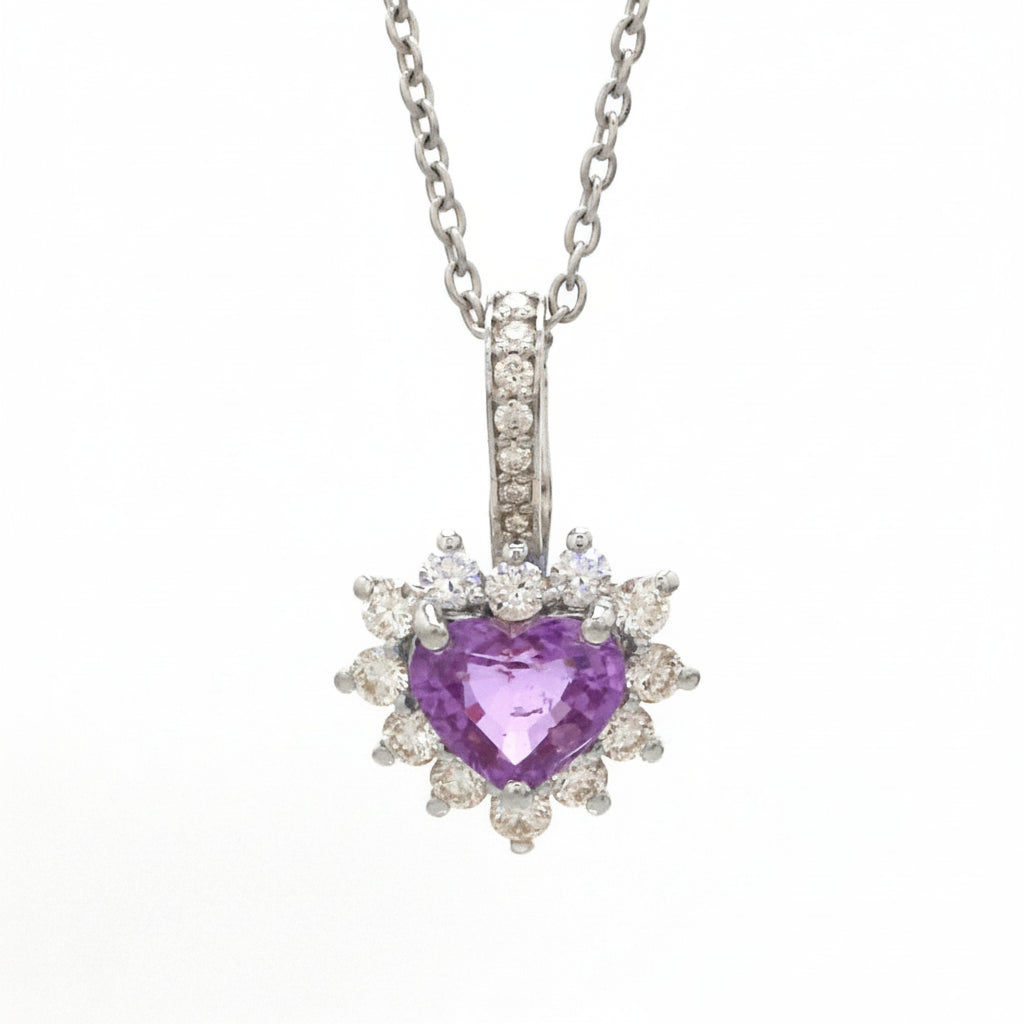 Diamond Pink Sapphire Pendant