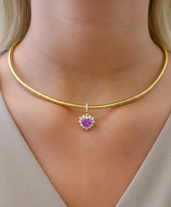 Diamond Pink Sapphire Pendant
