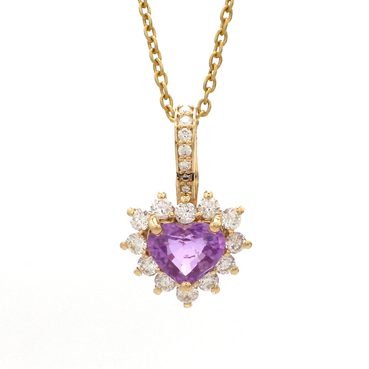 Diamond Pink Sapphire Pendant