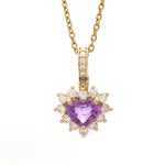 Diamond Pink Sapphire Pendant
