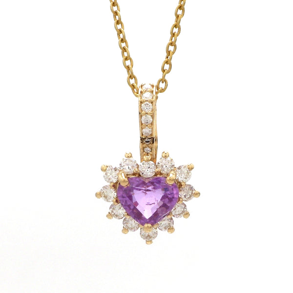 Diamond Pink Sapphire Pendant