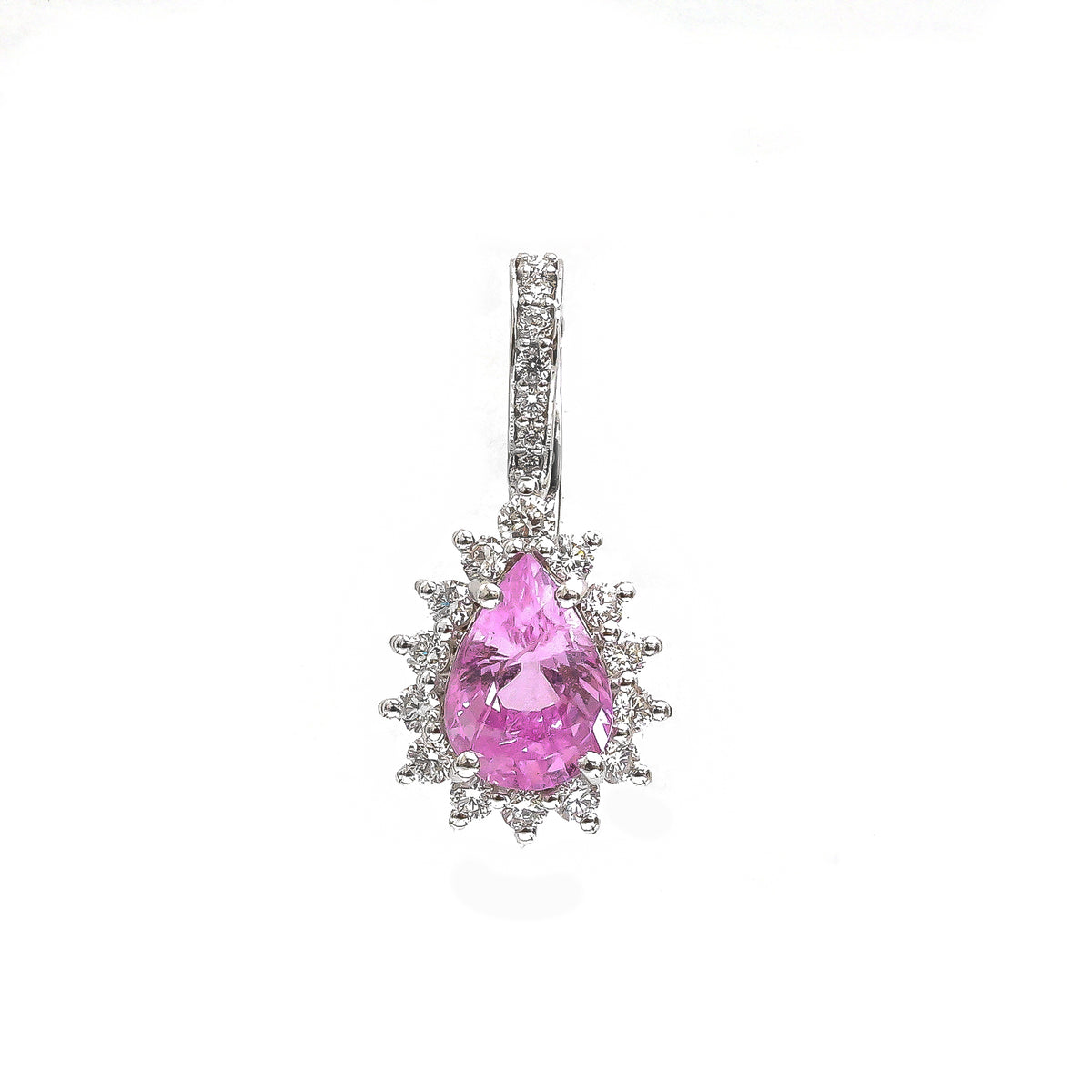 Pink Sapphire Diamond Pendant