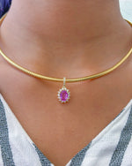 Pink Sapphire Diamond Pendant