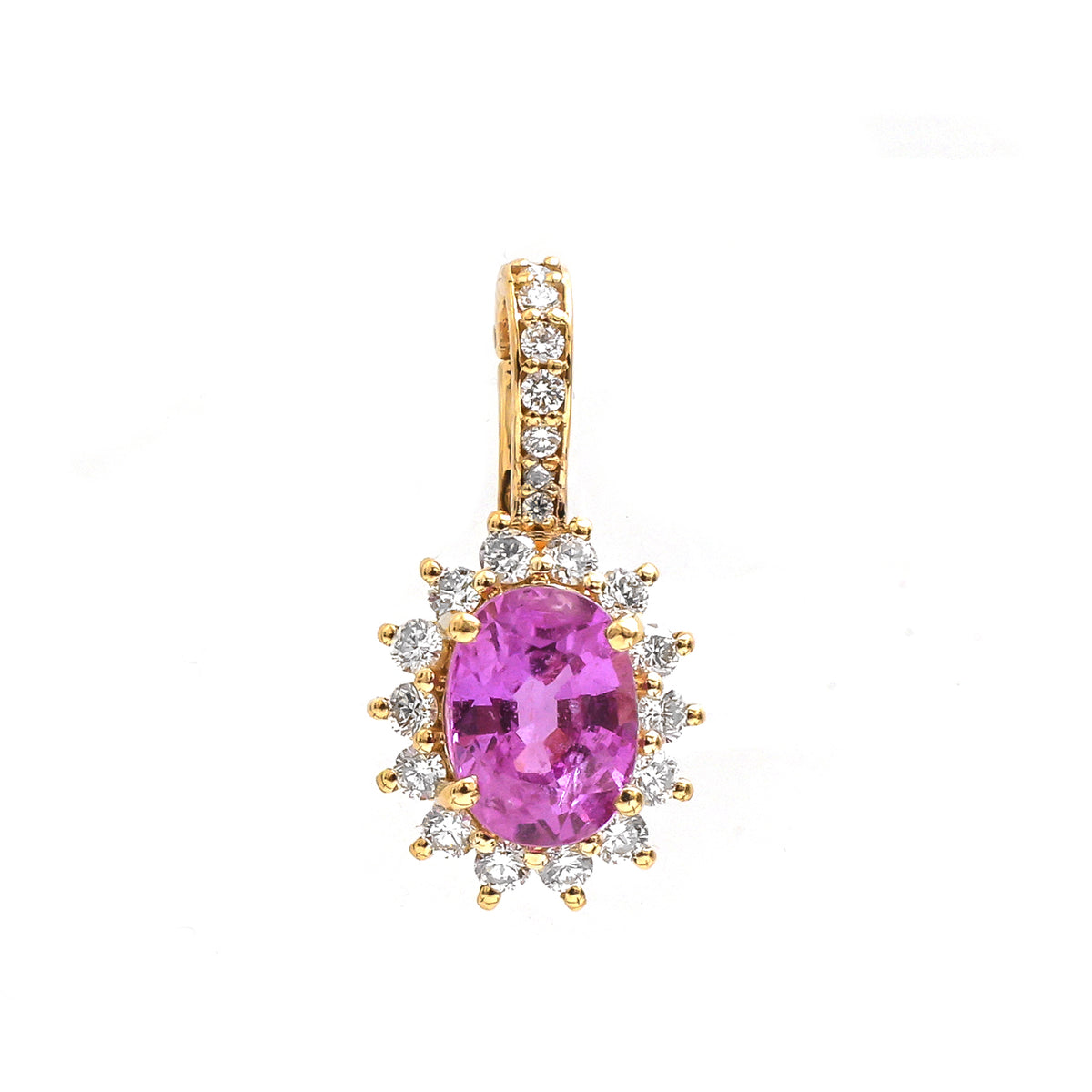 Pink Sapphire Diamond Pendant