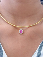 Pink Sapphire Diamond Pendant