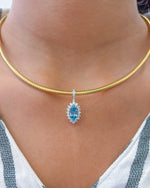 Aquamarine Diamond Pendant