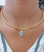 Aquamarine Diamond Pendant
