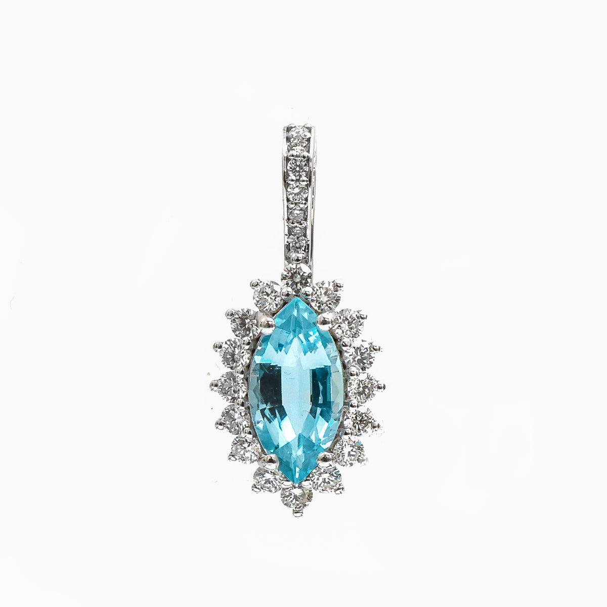 Aquamarine Diamond Pendant