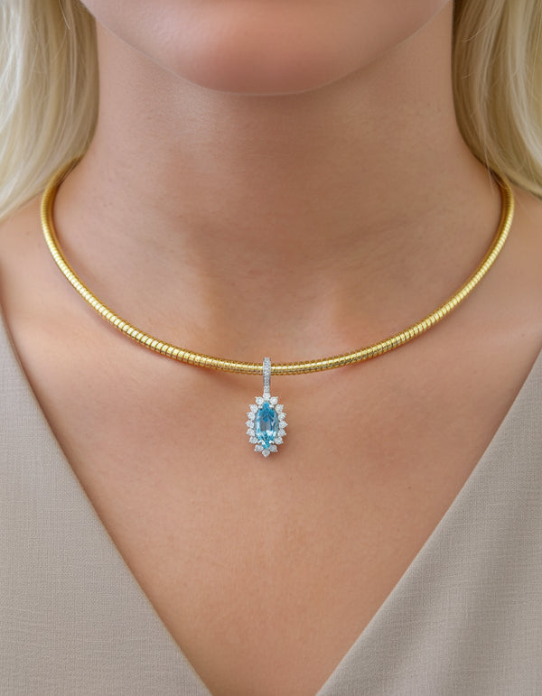 Diamond Aquamarine Pendant
