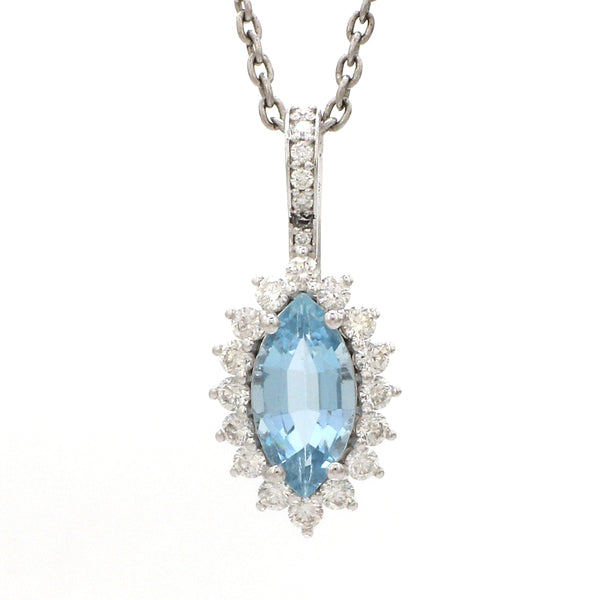 Diamond Aquamarine Pendant