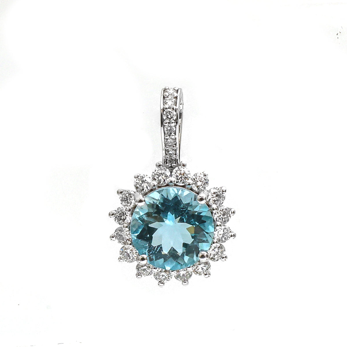 Aquamarine Diamond Pendant