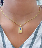 Blue Sapphire Diamond Pendant