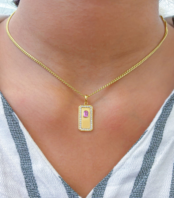 Diamond Pink Sapphire Pendant