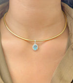 Aquamarine Diamond Pendant