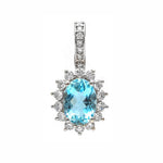 Aquamarine Diamond Pendant