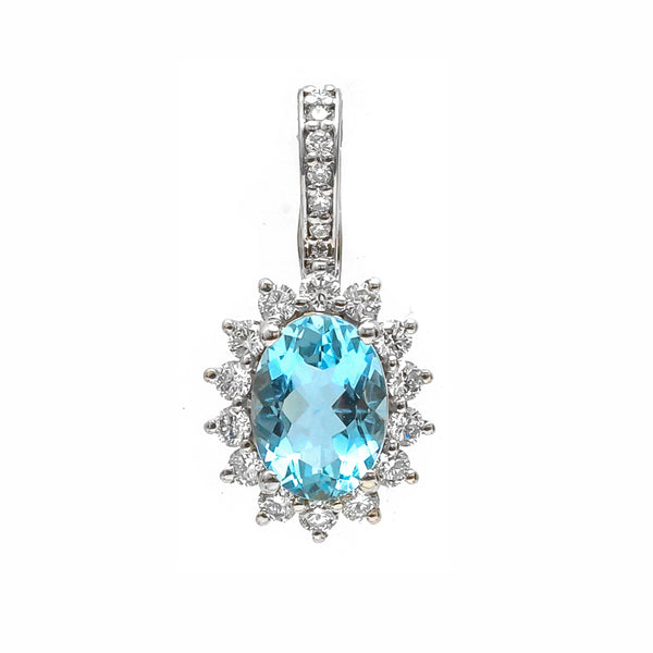 Aquamarine Diamond Pendant