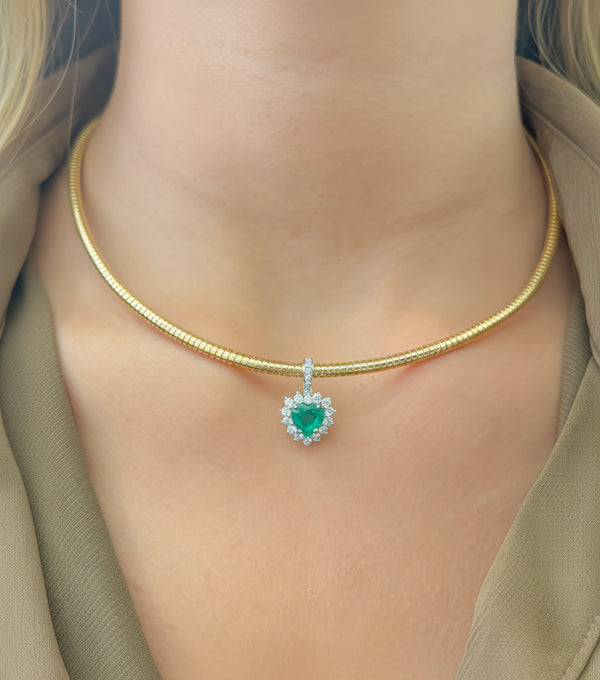 Emerald Diamond Pendant