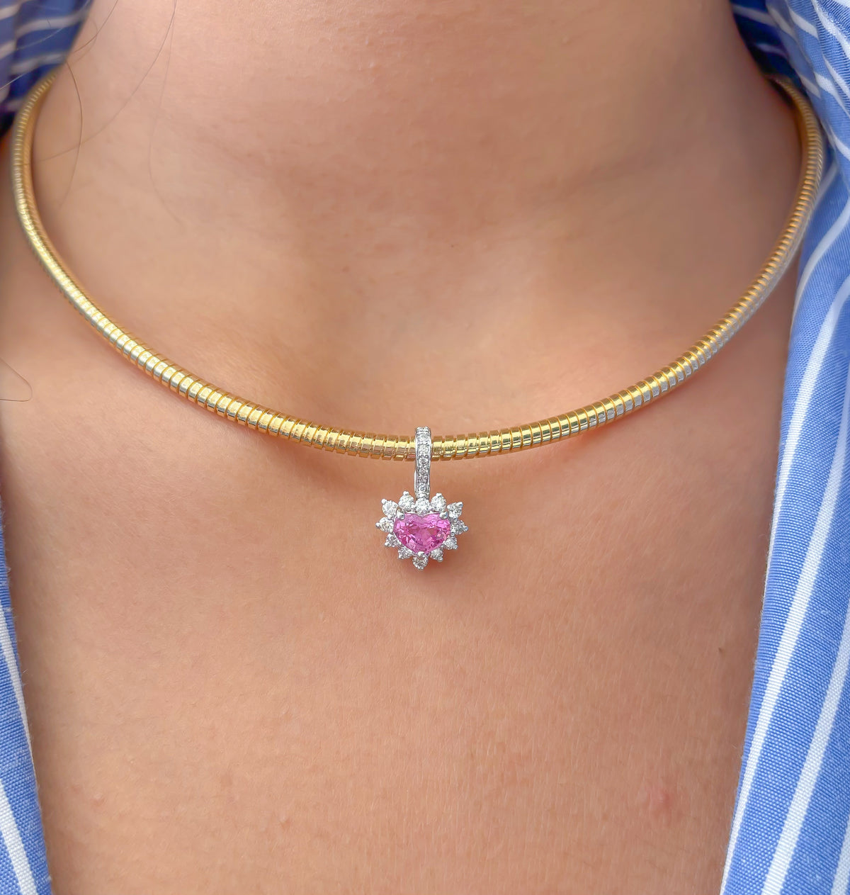 Pink Sapphire Diamond Pendant