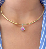 Pink Sapphire Diamond Pendant