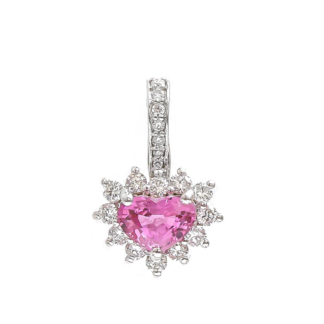 Pink Sapphire Diamond Pendant