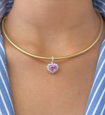 Pink Sapphire Diamond Pendant