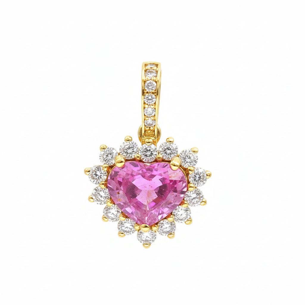 Pink Sapphire Diamond Pendant