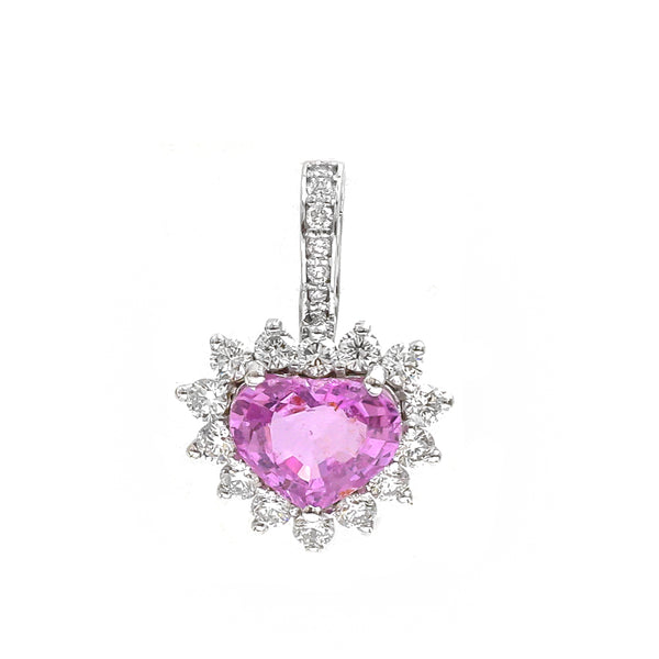 Pink Sapphire Diamond Pendant