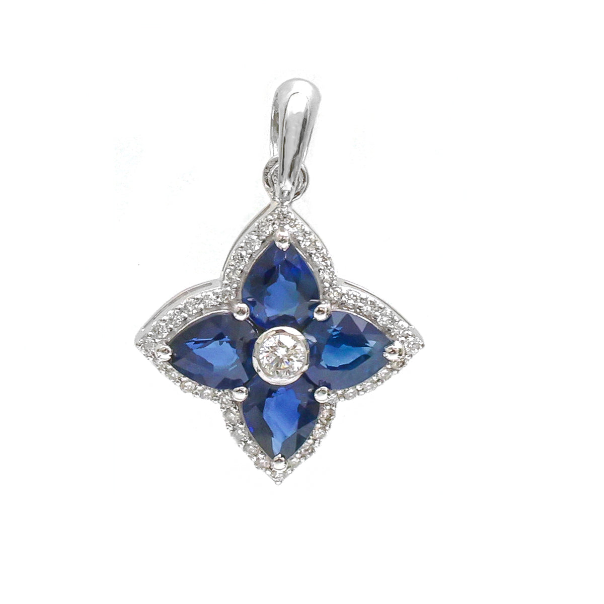 Blue Sapphire Diamond Pendant