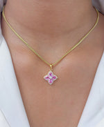 Pink Sapphire Diamond Pendant