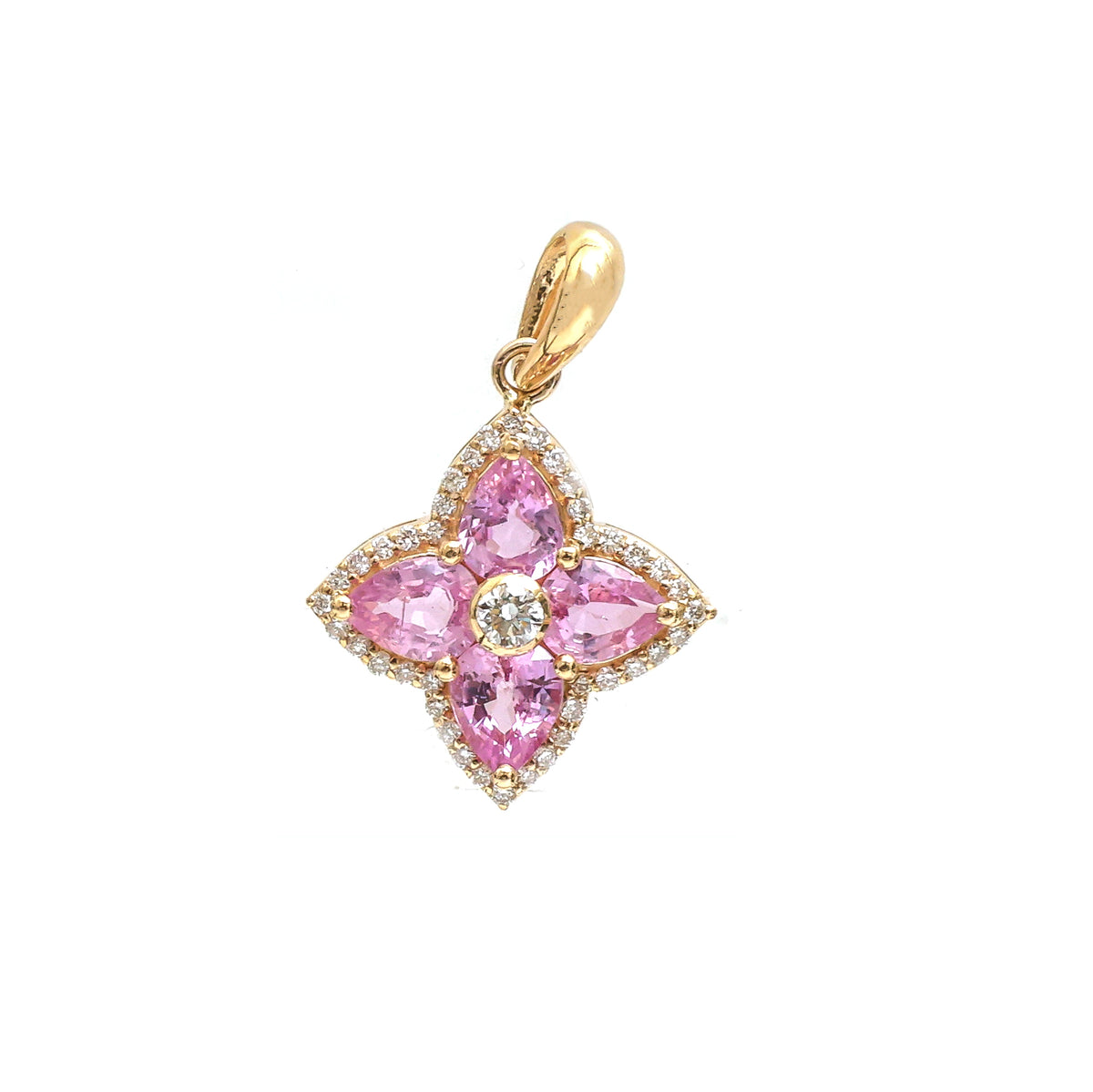 Pink Sapphire Diamond Pendant