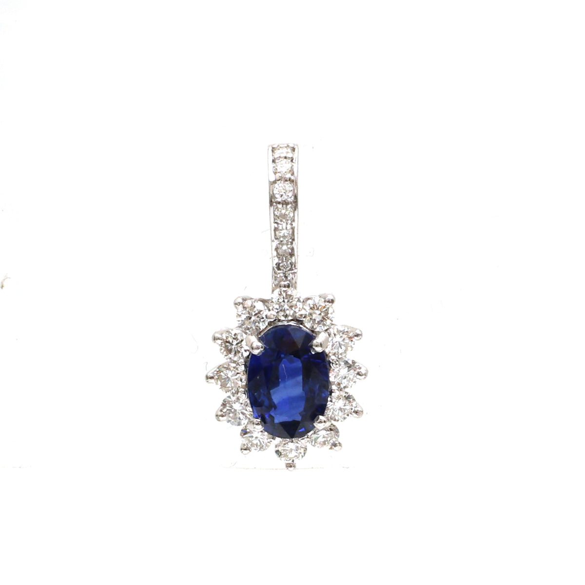 Blue Sapphire Diamond Pendant