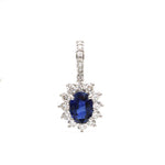 Blue Sapphire Diamond Pendant