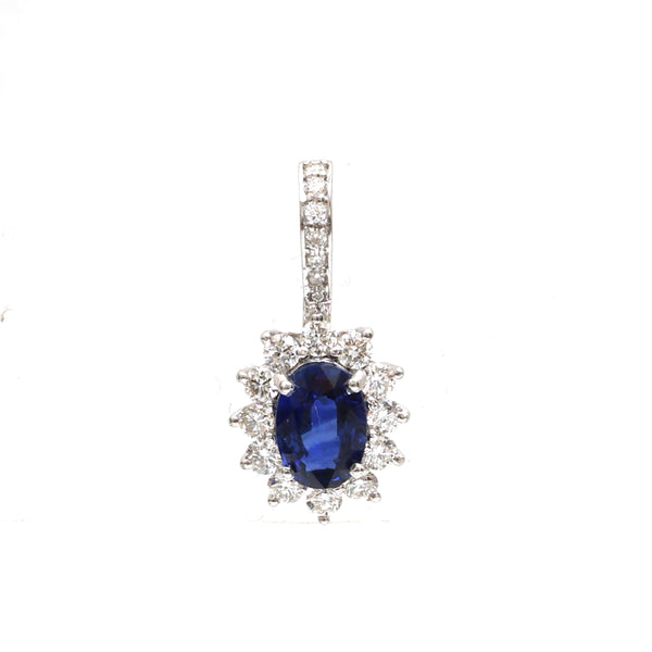 Blue Sapphire Diamond Pendant