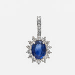 Blue Sapphire Diamond Pendant