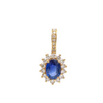 Blue Sapphire Diamond Pendant