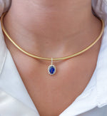 Blue Sapphire Diamond Pendant