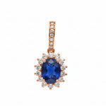 Blue Sapphire Diamond Pendant