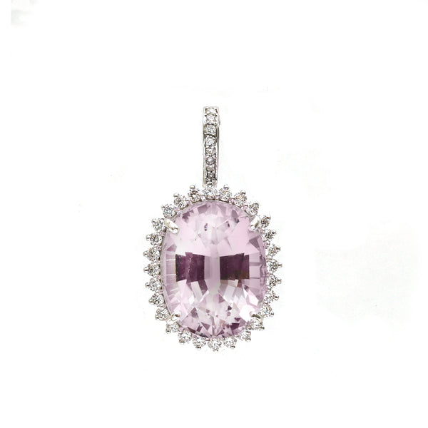 Kunzite Diamond Pendant