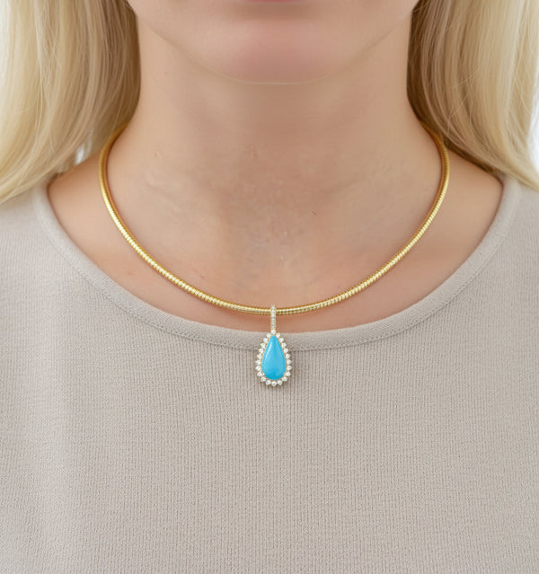 Turquoise Diamond Pendant