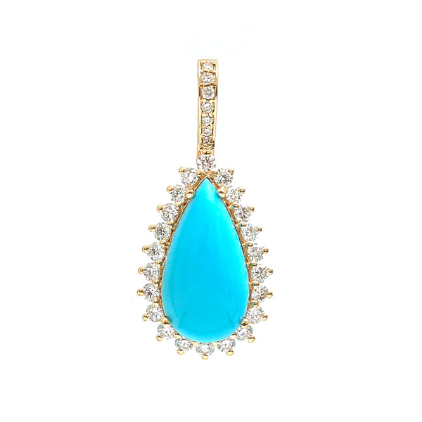 Turquoise Diamond Pendant