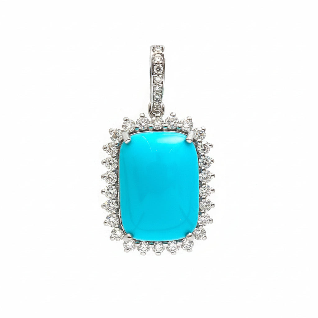 Turquoise Diamond Pendant